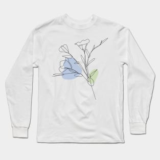 Blue Flower Long Sleeve T-Shirt